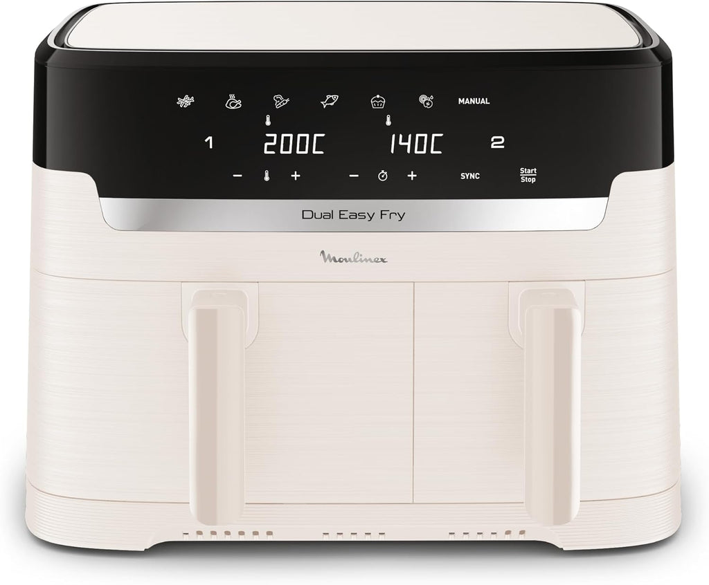 Moulinex Easy fry Collection Ivoire, 8L, Jusqu'à 8 personnes, 6 Programmes intuitifs, Air Fryer, Repas complet, synchronisation, Économie d'énergie, Application dédiée, EZ901AF0