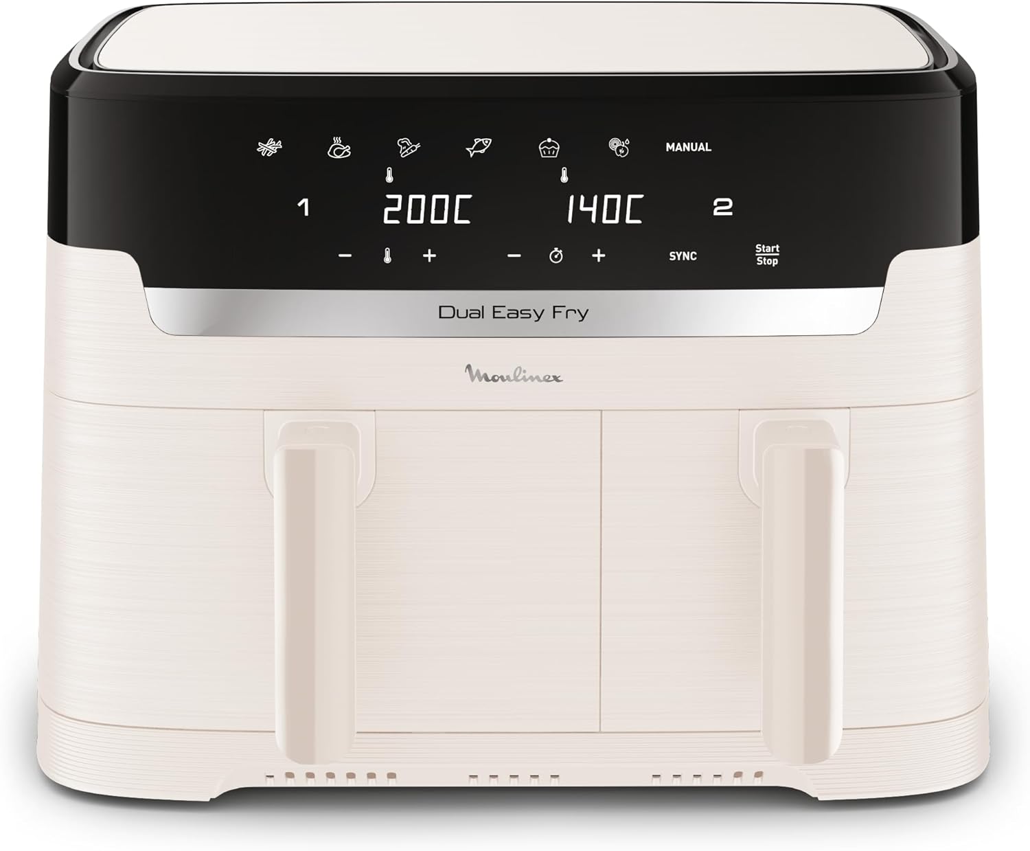 Moulinex Easy fry Collection Ivoire, 8L, Jusqu'à 8 personnes, 6 Programmes intuitifs, Air Fryer, Repas complet, synchronisation, Économie d'énergie, Application dédiée, EZ901AF0