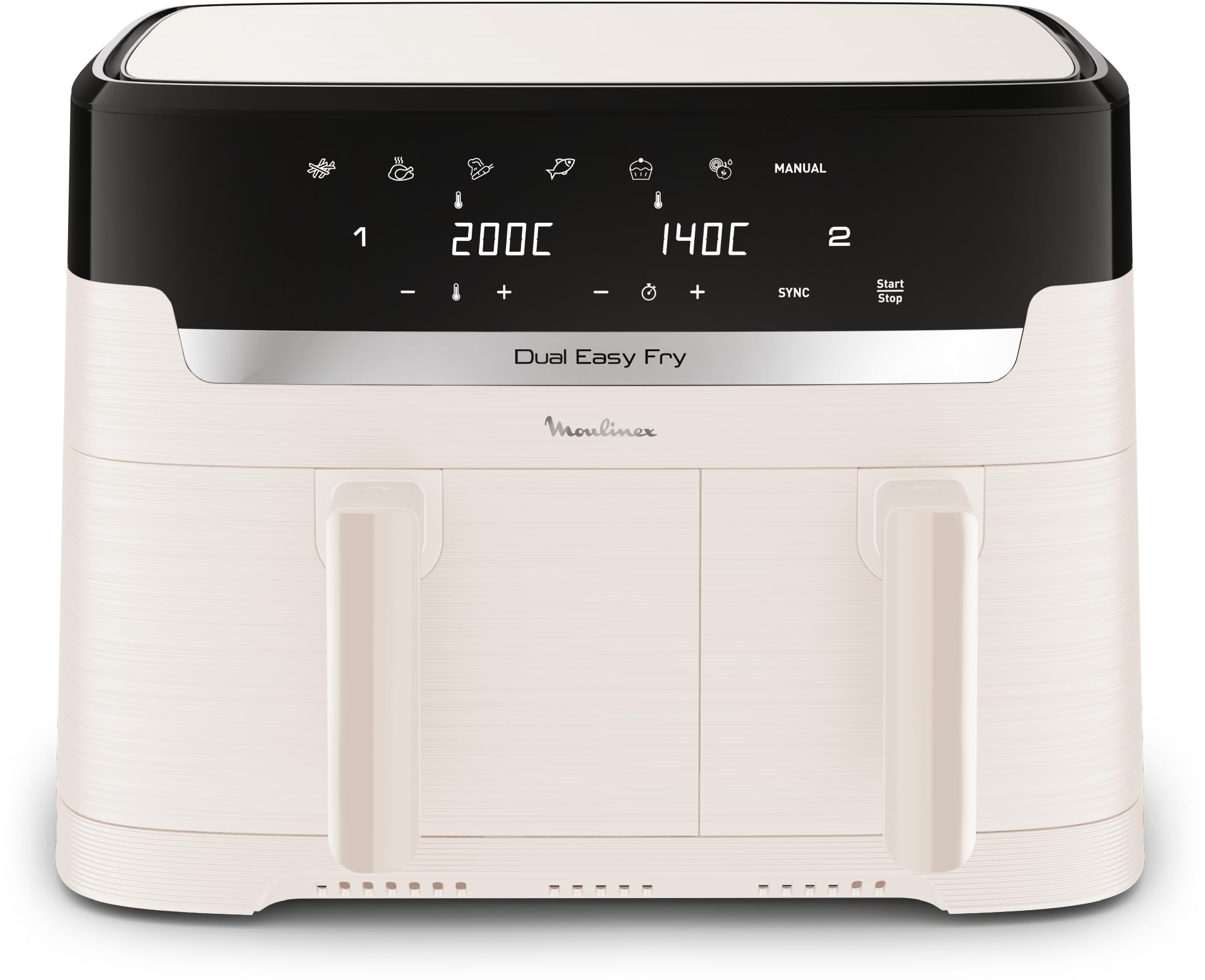 Moulinex Easy fry Collection Ivory, 8L, Up to 8 people, 6 Intuitive Programs, Air Fryer, Full Meal, Sync, Energy Saving, Dedicated App, EZ901AF0