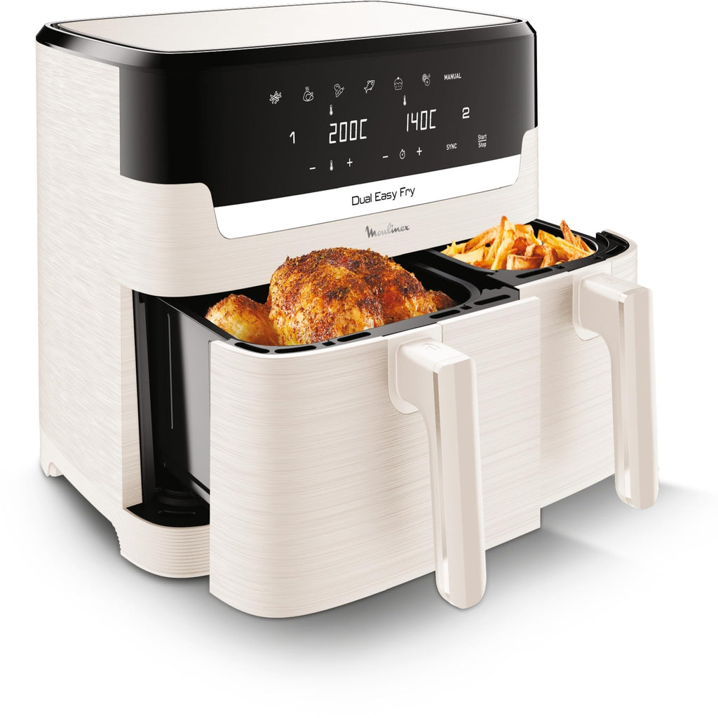 Moulinex Easy fry Collection Ivory, 8L, Up to 8 people, 6 Intuitive Programs, Air Fryer, Full Meal, Sync, Energy Saving, Dedicated App, EZ901AF0