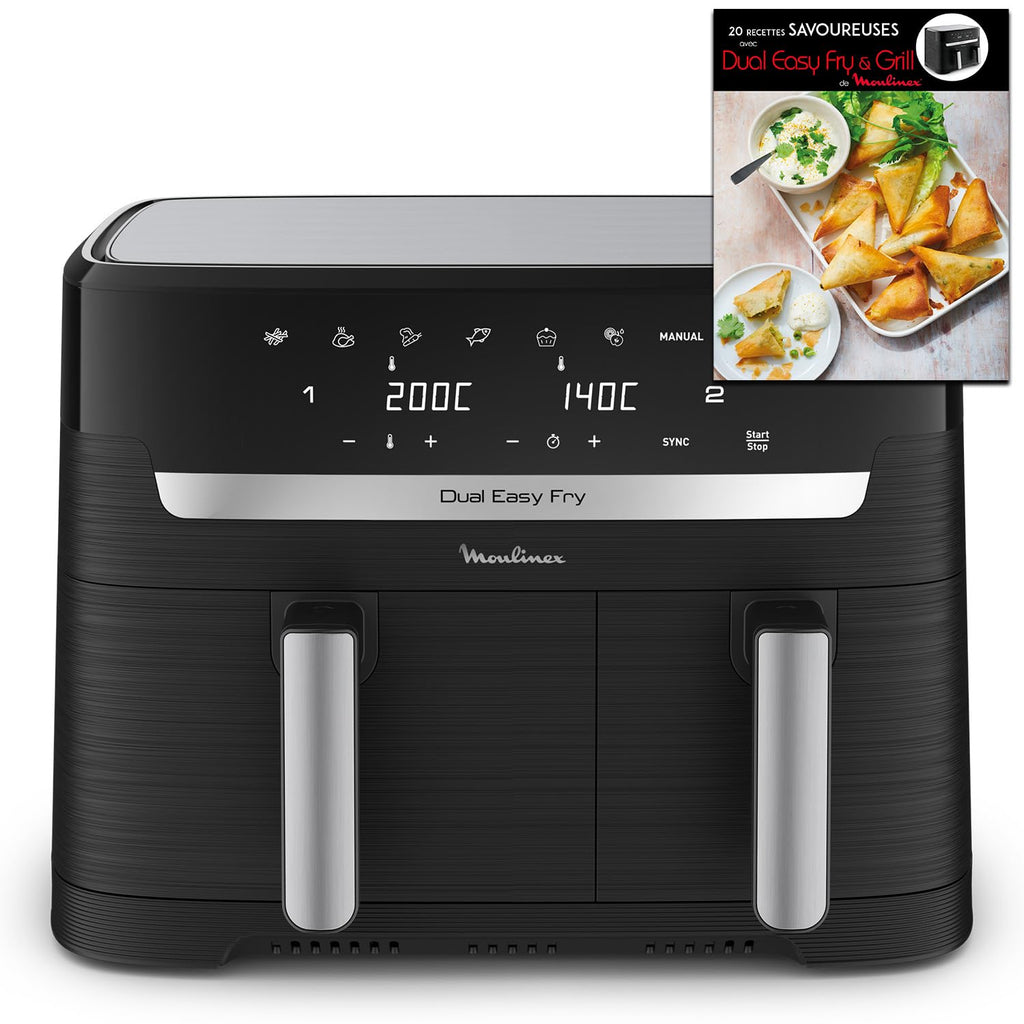 Moulinex Easy fry Collection Ivory, 8L, Up to 8 people, 6 Intuitive Programs, Air Fryer, Full Meal, Sync, Energy Saving, Dedicated App, EZ901AF0