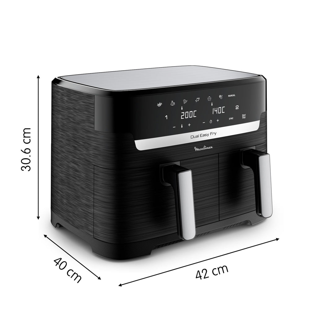 Moulinex Easy fry Collection Ivory, 8L, Up to 8 people, 6 Intuitive Programs, Air Fryer, Full Meal, Sync, Energy Saving, Dedicated App, EZ901AF0