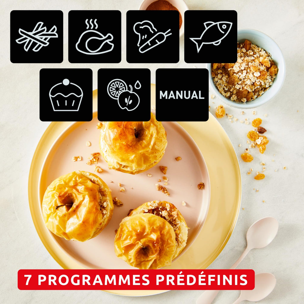 Moulinex Easy fry Collection Ivory, 8L, Up to 8 people, 6 Intuitive Programs, Air Fryer, Full Meal, Sync, Energy Saving, Dedicated App, EZ901AF0