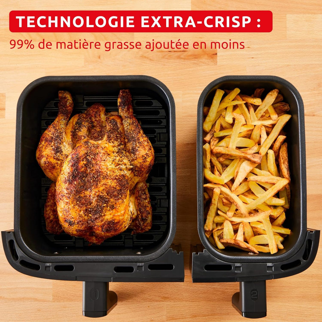 Moulinex Easy fry Collection Ivoire, 8L, Jusqu'à 8 personnes, 6 Programmes intuitifs, Air Fryer, Repas complet, synchronisation, Économie d'énergie, Application dédiée, EZ901AF0