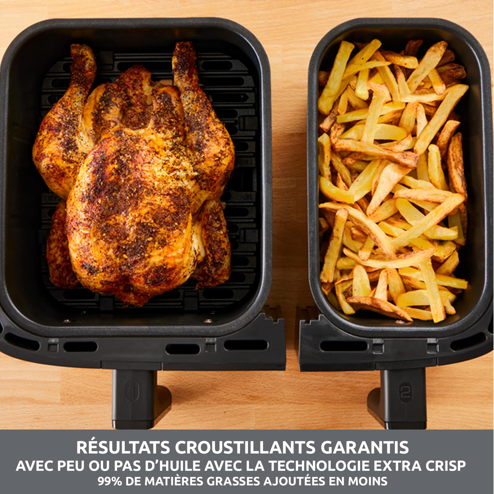 Moulinex Easy fry Collection Ivory, 8L, Up to 8 people, 6 Intuitive Programs, Air Fryer, Full Meal, Sync, Energy Saving, Dedicated App, EZ901AF0