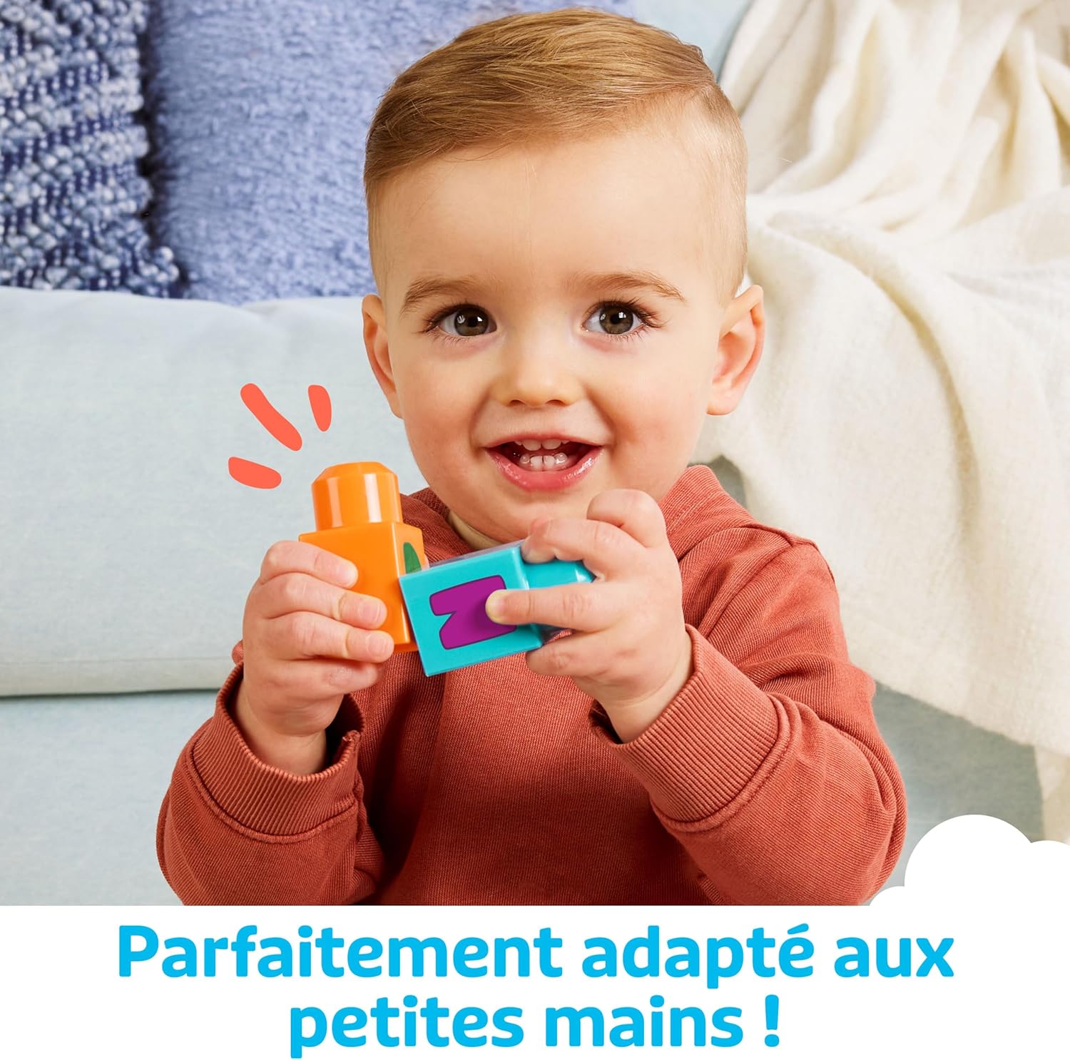 MEGA Bloks Le Train de L'Alphabet, jeu de blocs de construction, 50 pièces, jouet pour bébé et enfant de 1 à 5 ans, FWK22