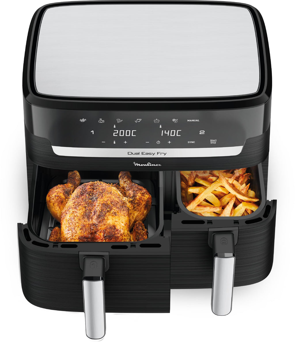 Moulinex Easy fry Collection Ivory, 8L, Up to 8 people, 6 Intuitive Programs, Air Fryer, Full Meal, Sync, Energy Saving, Dedicated App, EZ901AF0